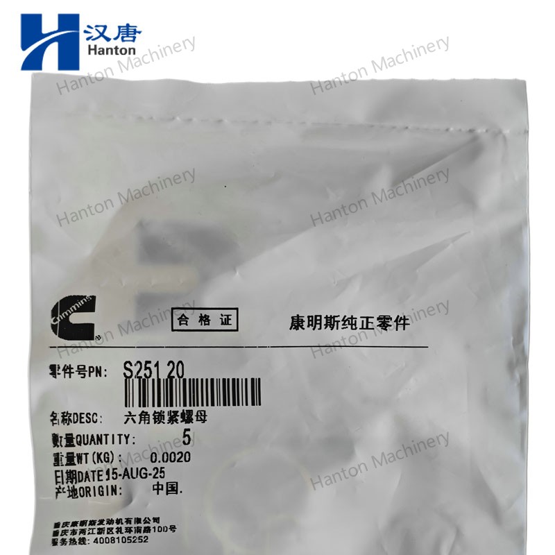 Cummins S251 Regular Hexagon Jam Nut for Engine N855 N14 NH220 Series