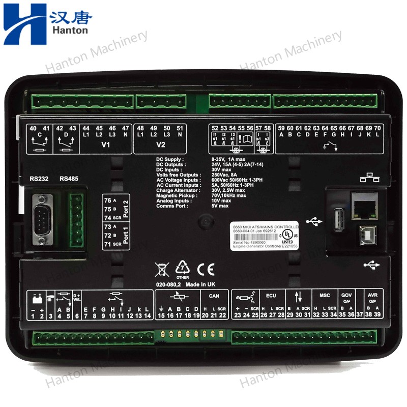 Deepsea DSE8660MKII Auto Transfer Switch And Main Utility Control Module Controller for Power Genset