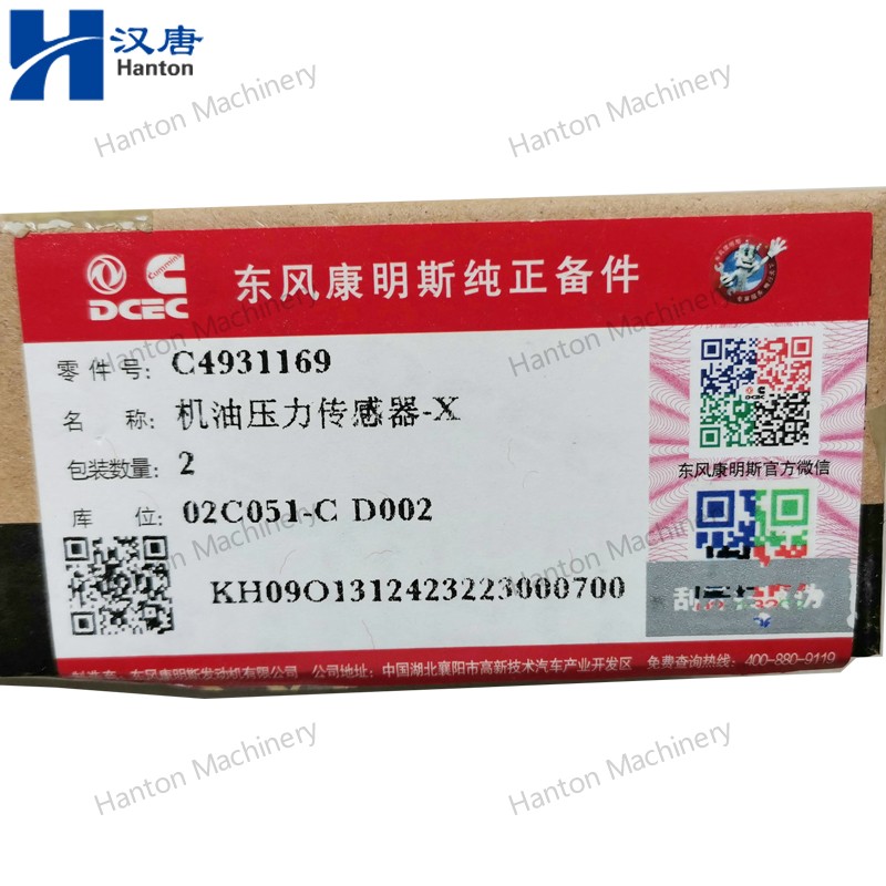 Cummins Oil Pressure Sensor 4931169 for Engine C8.3 L8.9 Series